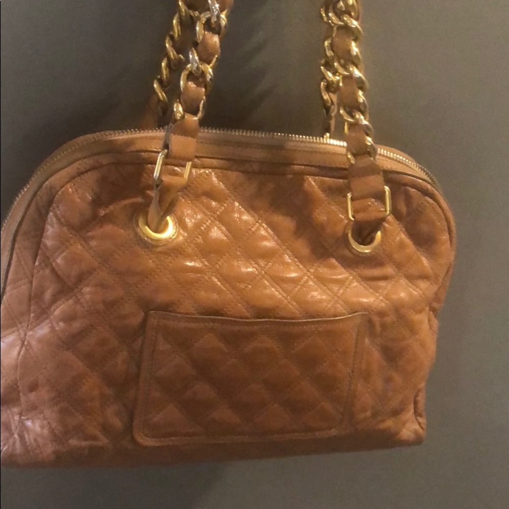 Marc Jacobs Quilted Leather Tote in Cognac Brown with Gold Hardware - Picture 3 of 12